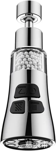 Grifo de filtro de agua para fregadero, juego de filtro giratorio de 360° con 6 accesorios, extensor de rociador de 3 modos, purificador para quitar