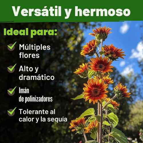 Miniatura 6 de HOME GROWN Autumn Beauty Semillas de girasol para plantar 40 semillas de girasol tradicionales sin OMG para plantar flores para apoyo
