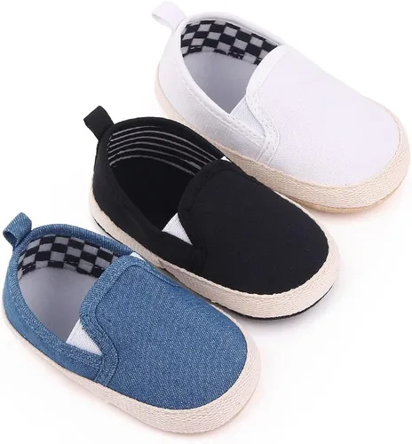 Miniatura 5 de haozaye Zapatos de lona para bebés, niñas y niños, suela suave, mocasines para cuna, zapatos casuales Austin para niños pequeños, mocasines planos