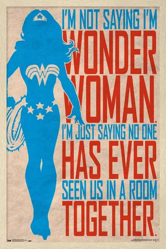 Miniatura 7 de Trends International DC Comics - Póster de pared de identidad secreta, Mujer Maravilla, 22.375 x 34 pulgadas, versión enmarcada en negro Versión