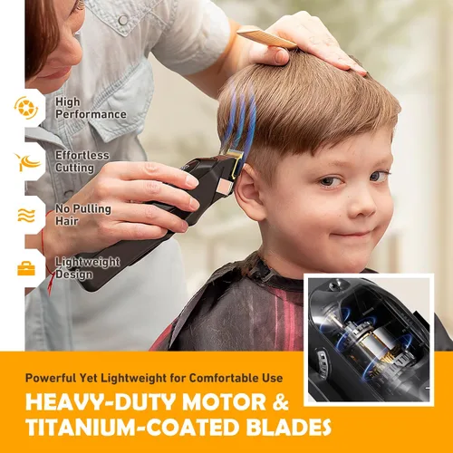 Miniatura 2 de Cortadora de pelo profesional inalámbrica para hombres, kit de corte de pelo para barberos y familia, juego de recortadores de pelo inalámbricos