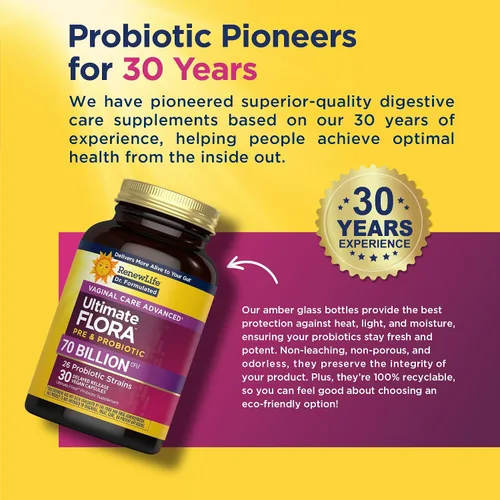 Miniatura 4 de Renew Life Ultimate Flora Probiotics for Women 70 mil millones de UFC Cápsulas veganas de liberación retardada Formulado por médicos Vaginal