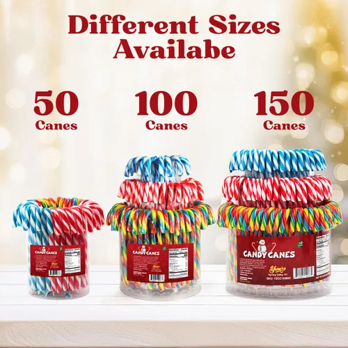Miniatura 8 de Bastones de Caramelo de Navidad Tutti Frutti, Menta Azul/Blanca, Mezcla de Sabores de Cereza Roja y Blanca - Bastones de Caramelo a Granel Envueltos