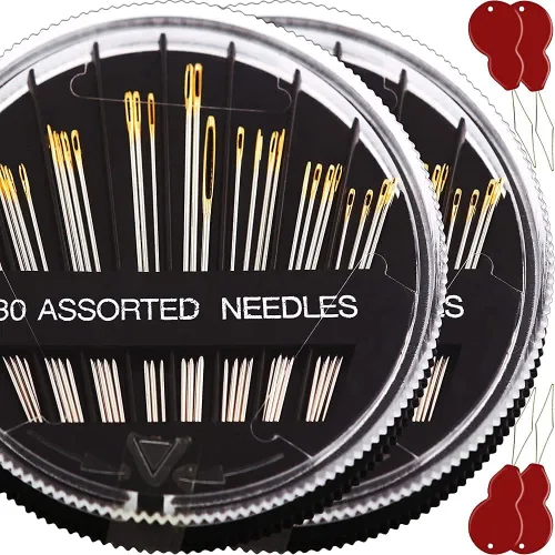 Miniatura 6 de JollMono 30Pack Agujas Premium para Coser a Mano y Reparación, 6 Tamaños de Agujas Surtidas con 2 Enhebradores, Agujas de Coser a Mano, Agujas