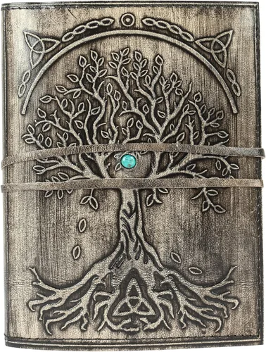 Miniatura 3 de Diario de Cuero Rellenable con Papel Rayado Árbol de la Vida Cuaderno de Escritura Hecho a Mano Diario Encuadernado en Cuero Bloc de Notas Diario