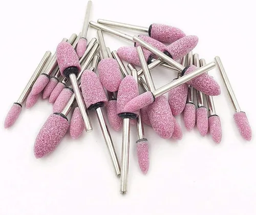 Miniatura 4 de 100 piezas de piedra de molienda rotativa - Brocas de pulido de óxido de aluminio con vástago de 1/8 de pulgada, piedras abrasivas de molienda