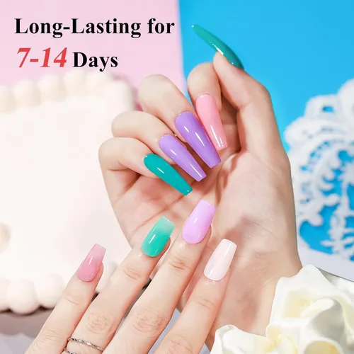 Miniatura 3 de Juego de esmaltes de uñas de secado rápido, 24 piezas de esmalte de uñas regular a granel blanco, nude, rosa, rojo, verde, azul, de larga duración