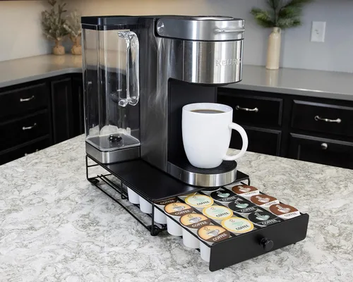 Miniatura 2 de Nifty Solutions Capacity Nifty - Mini acabado negro rodante, compatible con K-Cups, soporte de paquete de 24 cápsulas, cajón de almacenamiento