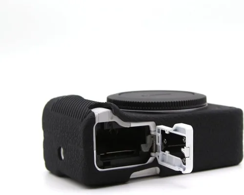 Miniatura 3 de Funda para cámara R50 V, textura premium de cuerpo completo de silicona suave funda protectora para Canon Eos R50 V R50V (negro)