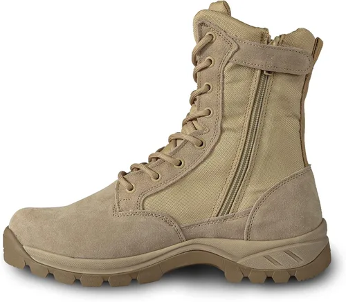 Miniatura 11 de Botas tácticas militares ligeras para hombres, duraderas YKK con cremallera lateral para policía, ejército, combate, selva, transpirables, cómodas