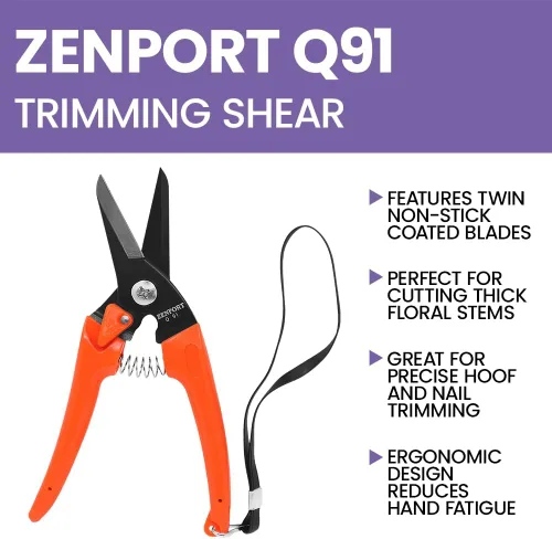 Miniatura 5 de Zenport Q91 Ultra Twig and Hoof - Tijeras para recortar pezuñas, 7.25 pulgadas, color naranja