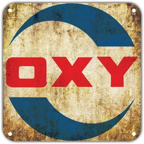 Oxy Occidental Petroleum Corporation Vintage Retro Metal Wall Decor Art Shop Man Cave Bar Garage Letrero de aluminio de 12 x 12 pulgadas
