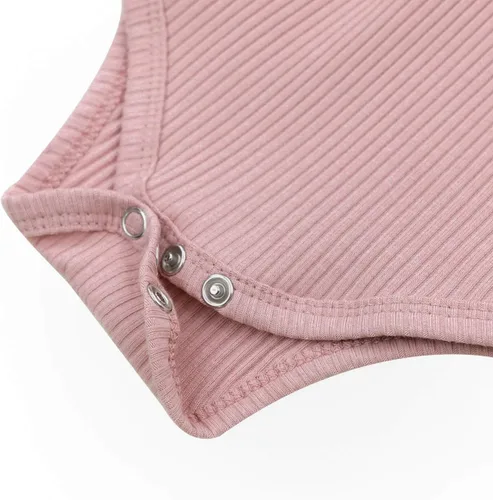 Miniatura 7 de KANGKANG Ropa de bebé recién nacida, mameluco acanalado con mangas con volantes + pantalones florales + diadema lindo traje de bebé niña 3 piezas