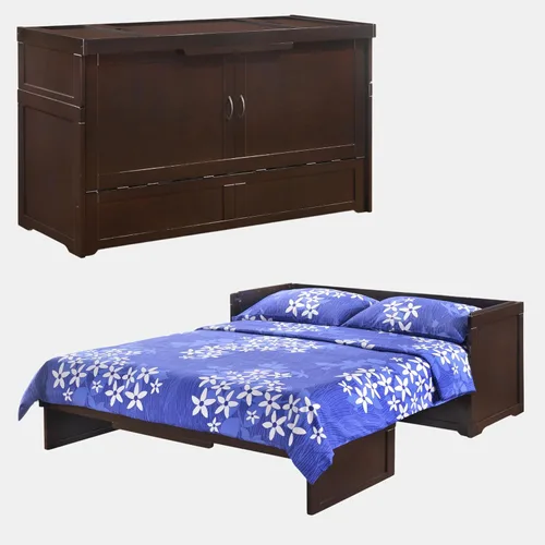 Night & Day Murphy Cube - Cama tamaño Queen lista para montar con colchón de espuma viscoelástica SDS personalizado de 6 pulgadas (chocolate oscuro)