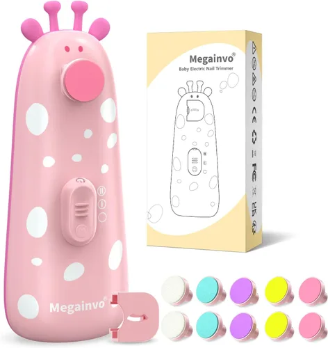 Miniatura 9 de Lima de uñas eléctrica, fácil y segura para recién nacido, cortaúñas para bebés y niños pequeños, cortaúñas silenciosas con luz nocturna, 10
