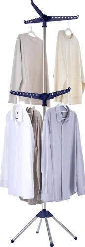 Miniatura 15 de CASAMAYA CDR001B01 - Tendedero plegable de 59 pulgadas para interiores con riel giratorio para ropa para 27 piezas de ropa, ahorro de espacio, acero