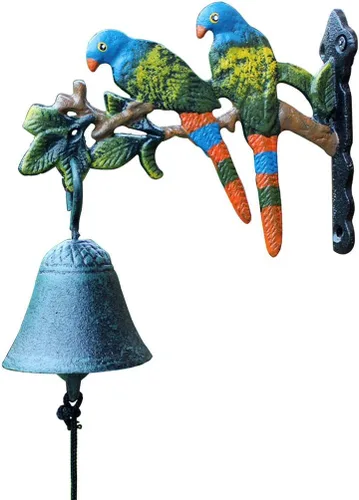 Campana decorativa de hierro fundido para puerta, decoración de puerta exterior, campana de mano para colgar – Campana de cena de hierro fundido