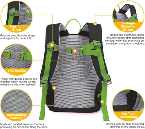 Miniatura 5 de MOUNTAINTOP Mochila infantil para niños y niñas, bolsa de jardín de infantes