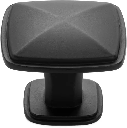 Miniatura 8 de KOOFIZO Paquete de 10 pomos dorados cepillados, pomos dorados para cajones, K02, tiradores cuadrados de un solo agujero para gabinetes, cajones