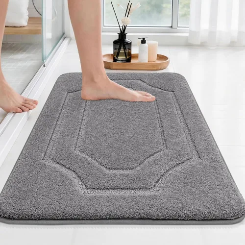 Miniatura 22 de BEQHAUSE Alfombra de Baño-Antideslizante-Tapete de Baño-Suave y Absorbente-Tapete de Ducha-Tapetes de Baño de Poliéster para Baño Lavables a Máquina