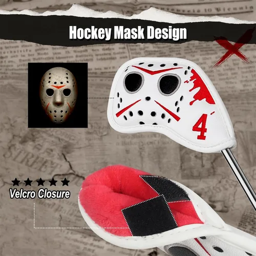 Miniatura 4 de mytag Cubiertas para palos de golf, máscara de hockey, cubierta para la cabeza del conductor, cubierta híbrida de madera de Fariway Fundas