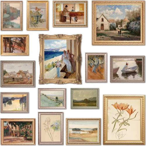 Miniatura 8 de LANCHI95 12 piezas de decoración Dark Academia, imágenes estéticas de decoración oscura melancólica, láminas de arte mural gótico victoriano