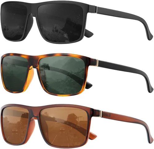KALIYADI Lentes de sol polarizados para hombres y mujeres, lentes de sol polarizados con protección UV para conducir, pescar y jugar golf (paquete