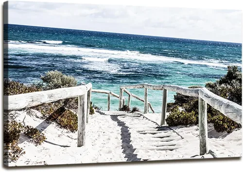 Miniatura 8 de DZL Art S74769 - Impresión de Pintura en Lienzo Paraíso Isla Tropical Playa con Palmeras Impresión Fotográfica Imágenes de la Naturaleza Arte