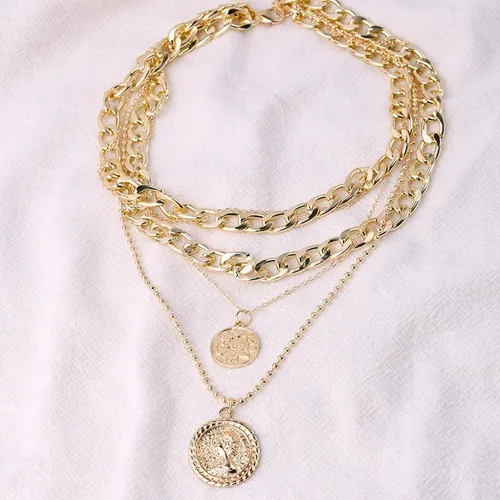 Miniatura 90 de Long tiantian Collares en capas para mujer, joyería occidental para mujer, collar de moneda apilable, collar de país, moderno, bohemio, verano