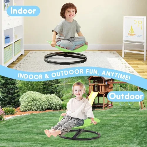 Miniatura 8 de Silla giratoria sensorial para niños autistas, asiento giratorio para autismo, juguete para sentarse y girar para niños autistas, juguetes de Verde