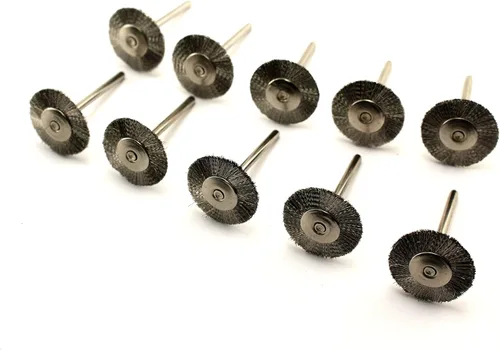 Miniatura 5 de TMAX 10 piezas de cerdas de latón de 1/2 pulgada de taza de alambre de cepillo de rueda con vástago de 1/8 pulgadas para Dremel y otras herramientas