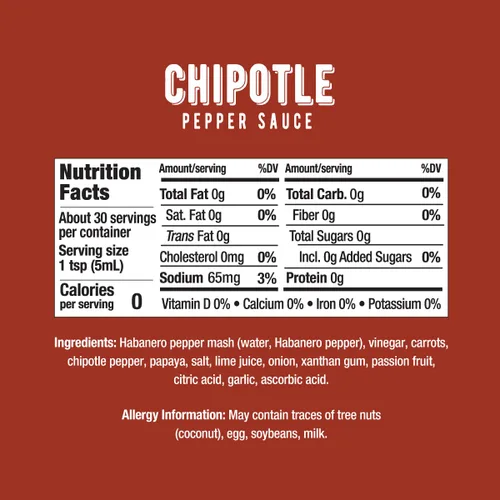 Miniatura 2 de Melinda's Salsa picante Chipotle - Hecha con chiles chipotle, chiles habaneros, zanahorias, cebolla, papaya y jugo de lima, Keto, vegano, salsa