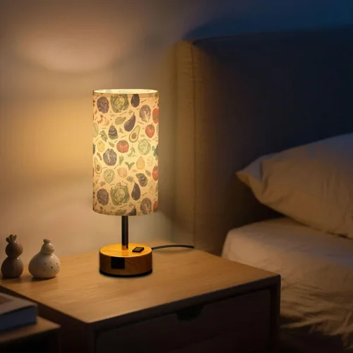 Miniatura 8 de Vegetable Retro Dimmable Bedside Touch Lamps with Charging Ports for Living Room Bedroom Nightstand Office Desk, Light Bulb Included
