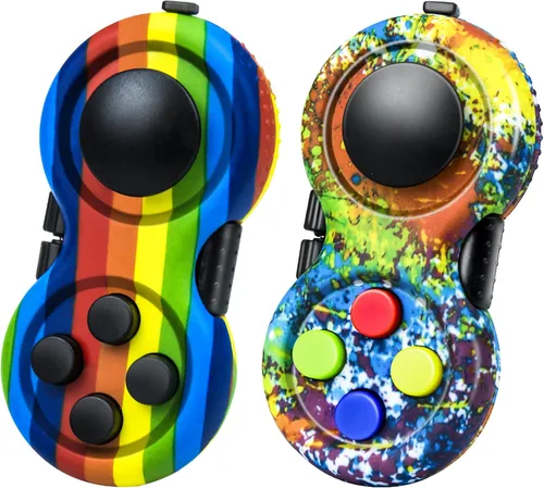 Miniatura 24 de juguete original de concentración Fidget, juego de controlador clásico de goma con 8 funciones Fidget y cordón - Excelente para aliviar el estrés