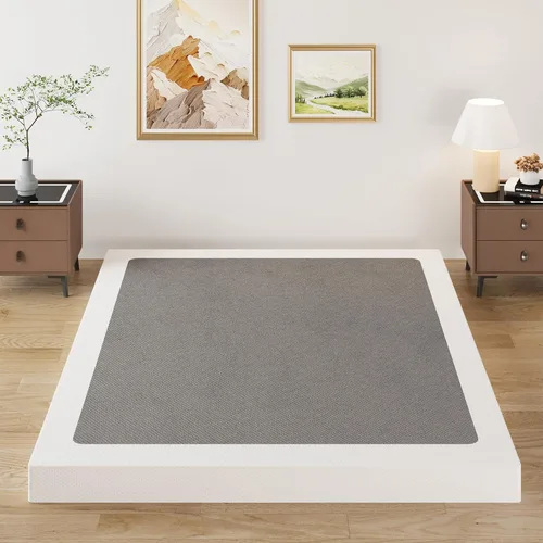 Miniatura 6 de Lutown-Teen Somier de 3 pulgadas de perfil bajo para cama Queen, somier metálico resistente para base de cama Queen con cubierta de tela, base de 3