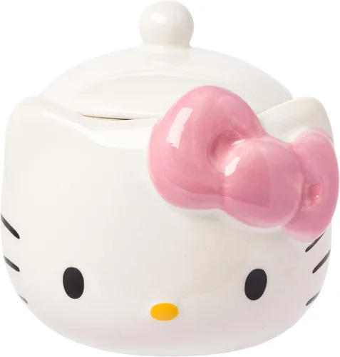 Miniatura 13 de Silver Buffalo Sanrio Hello Kitty Tazón de galletas diseño de gatito rosa tamaño mediano de cerámica Hello Kitty Waving (cerámica)