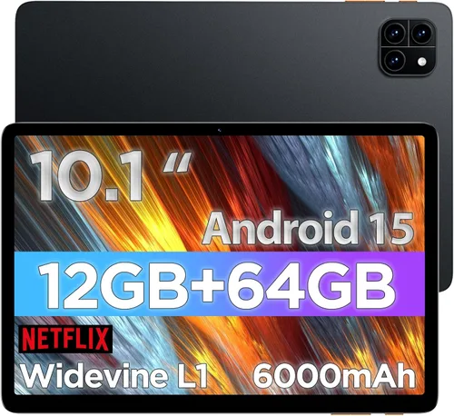 Callsky-Tab Tablet Android, tableta Android 15 de 10.1 pulgadas con procesador Octa-core RAM 12 GB ROM 64 GB (hasta 2 TB), resolución de 800 x 1280,