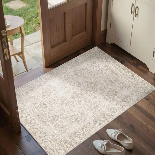 Miniatura 74 de Rugxara Alfombra de entrada lavable de 3 x 5, alfombras de pasillo bohemias antideslizantes para pasillo, entrada, cocina, baño, cuarto