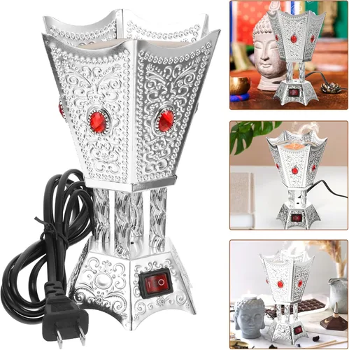 Miniatura 7 de Balacoo Quemador de incienso eléctrico, quemador de incienso, quemador de incienso para conos de incienso, cera derretida y aceite, quemador