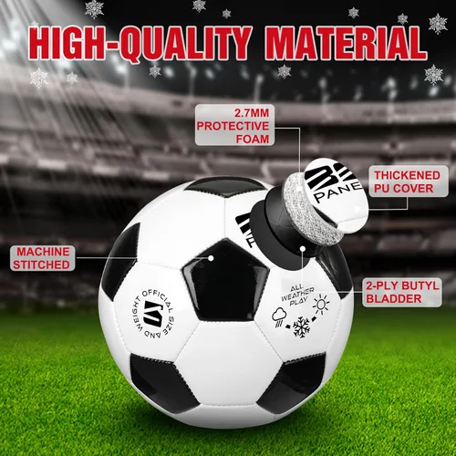 Miniatura 3 de Shappy 2 pelotas de fútbol a granel con bomba, bolsa de malla, tamaño oficial 3, 4, 5, pelota de fútbol colorida para interiores y exteriores