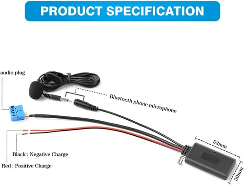 Miniatura 2 de Adaptador AUX de audio compatible con Bluetooth con micrófono, compatible con BMW Z4 (E85/E86), X3(E83), compatible con Mini Cooper (R50/JCW)