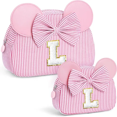 Miniatura 20 de Regalos de Navidad para niñas, bolsa de maquillaje con inicial, bolsas de cosméticos, bolsa de maquillaje de viaje, regalos de cumpleaños Azul