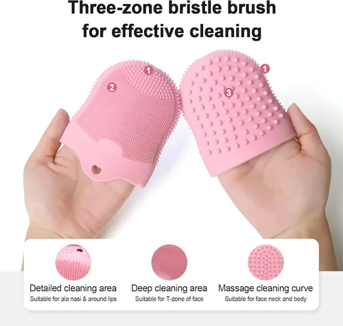 Miniatura 6 de Coolnice Cepillo de limpieza – Cepillos faciales de silicona para limpieza y exfoliación, guantes de masaje corporal, limpiador facial, almohadilla