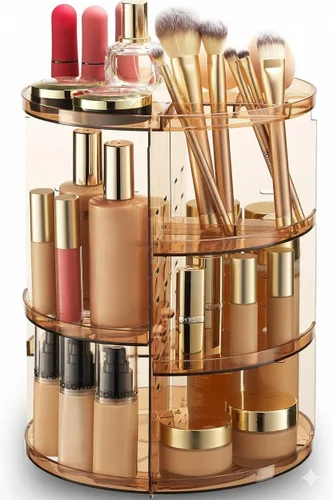 Miniatura 16 de Organizador de maquillaje giratorio de 360 grados – Altura ajustable y totalmente giratorio. El organizador de cosméticos perfecto para el tocador