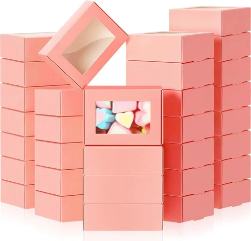 Miniatura 8 de Zonon 30 cajas de jabón para embalaje casero, mini cajas de papel kraft con ventana para panadería, dulces, jabón, embalaje de regalo