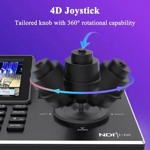 Miniatura 4 de KATOVJJTS PTZ Camera Controller with 5.5" LCD Screen Preview, 4K UHD Input/Output Supported, 4D Joystick IP NDI Camera Controller for Worship Church