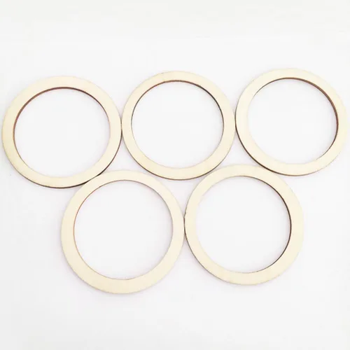 Miniatura 8 de TEHAUX Chips circulares de madera hueca natural, 200 unidades, discos de madera planos redondos de 1.18 pulgadas, pintables y aptos para pegar