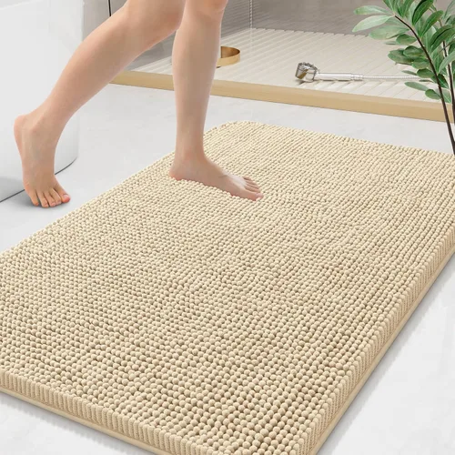 Miniatura 127 de Arotive Alfombras de baño de felpilla extrasuaves y absorbentes, de 24 x 16 pulgadas, lavables a máquina, parte trasera de goma antideslizante