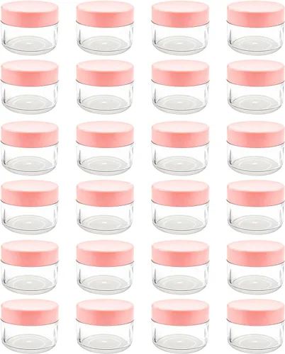 Miniatura 9 de Tarros cosméticos de plástico transparente con tapas blancas (verde)