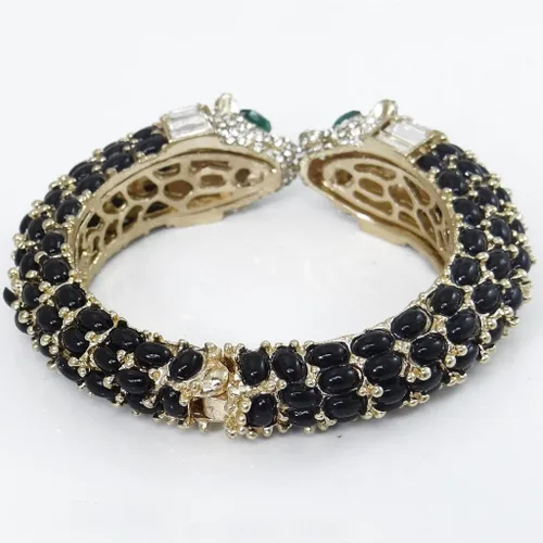 Miniatura 4 de EVER FAITH Cristal austriaco adorable besos leopardo animal pulsera oro